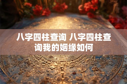八字四柱查询 八字四柱查询我的姻缘如何
