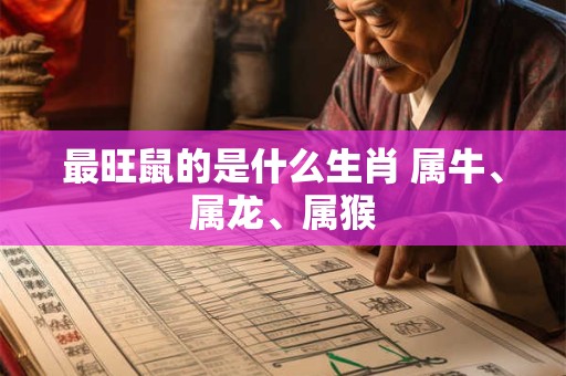 最旺鼠的是什么生肖 属牛、属龙、属猴