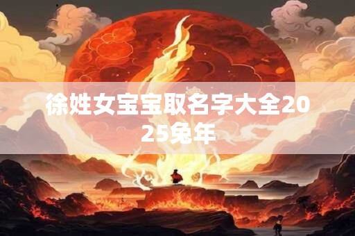 徐姓女宝宝取名字大全2026兔年