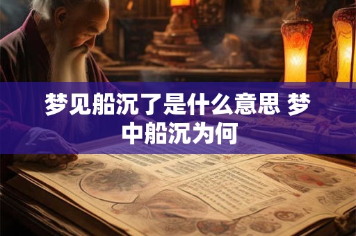 梦见船沉了是什么意思 梦中船沉为何