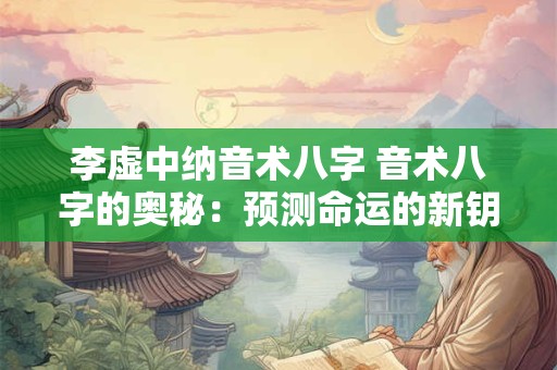 李虚中纳音术八字 音术八字的奥秘：预测命运的新钥匙