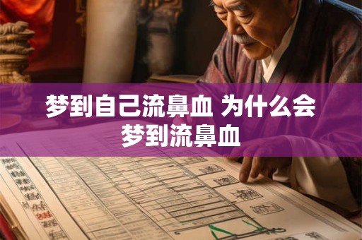 梦到自己流鼻血 为什么会梦到流鼻血