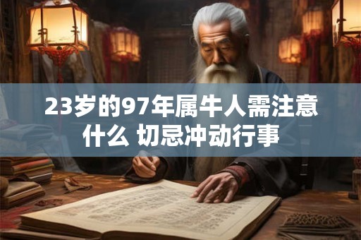 23岁的97年属牛人需注意什么 切忌冲动行事