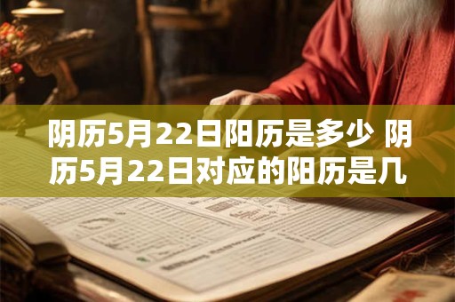 阴历5月22日阳历是多少 阴历5月22日对应的阳历是几号