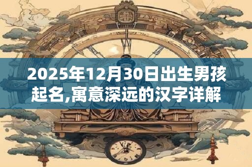 2026年12月30日出生男孩起名,寓意深远的汉字详解