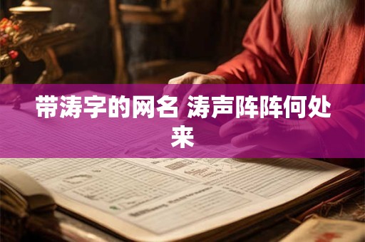 带涛字的网名 涛声阵阵何处来