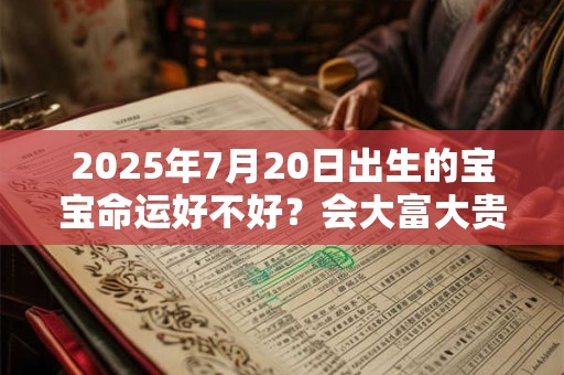 2025年7月20日出生的宝宝命运好不好？会大富大贵吗