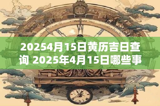 20254月15日黄历吉日查询 2025年4月15日哪些事情适合在黄历吉日进行