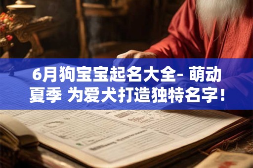 6月狗宝宝起名大全- 萌动夏季 为爱犬打造独特名字！