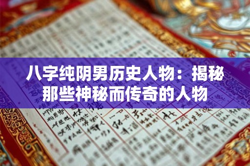 八字纯阴男历史人物：揭秘那些神秘而传奇的人物