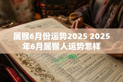 属猴6月份运势2025 2025年6月属猴人运势怎样