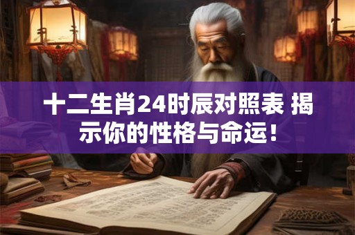 十二生肖24时辰对照表 揭示你的性格与命运！