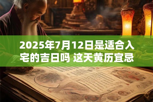 2025年7月12日是适合入宅的吉日吗 这天黄历宜忌