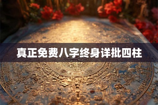 真正免费八字终身详批四柱