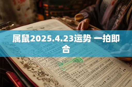 属鼠2025.4.23运势 一拍即合