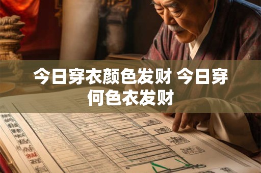 今日穿衣颜色发财 今日穿何色衣发财