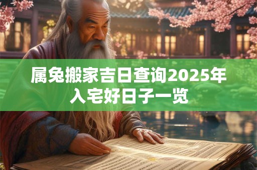 属兔搬家吉日查询2025年入宅好日子一览