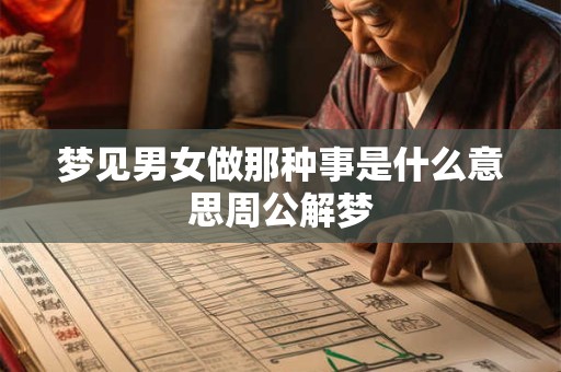 梦见男女做那种事是什么意思周公解梦