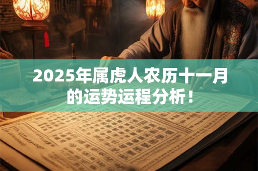 2026年属虎人农历十一月的运势运程分析！