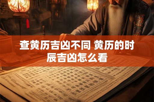 查黄历吉凶不同 黄历的时辰吉凶怎么看 查黄历吉凶不同 黄历的时辰吉凶怎么看