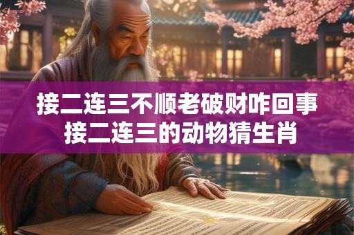 接二连三不顺老破财咋回事 接二连三的动物猜生肖