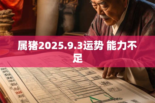 属猪2025.9.3运势 能力不足