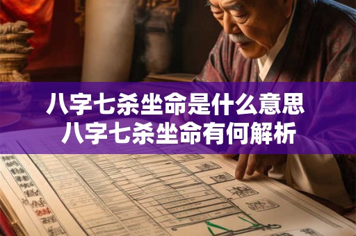 八字七杀坐命是什么意思 八字七杀坐命有何解析