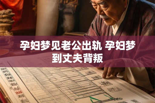 孕妇梦见老公出轨 孕妇梦到丈夫背叛