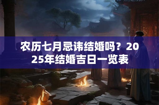 农历七月忌讳结婚吗？2025年结婚吉日一览表