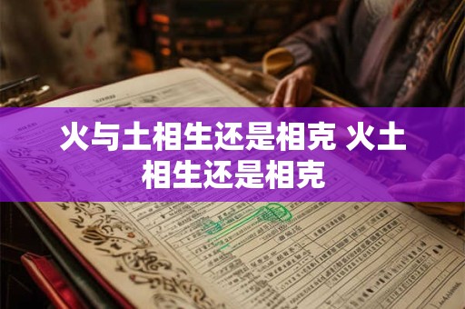 火与土相生还是相克 火土相生还是相克