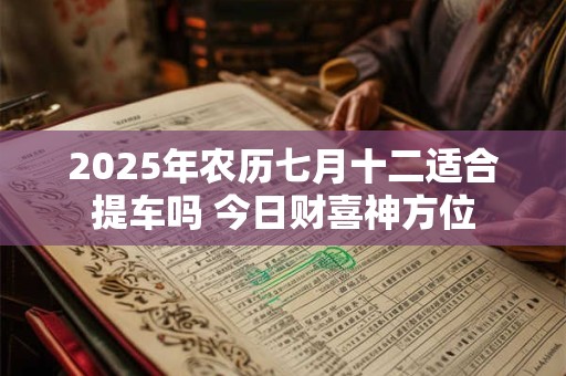 2025年农历七月十二适合提车吗 今日财喜神方位