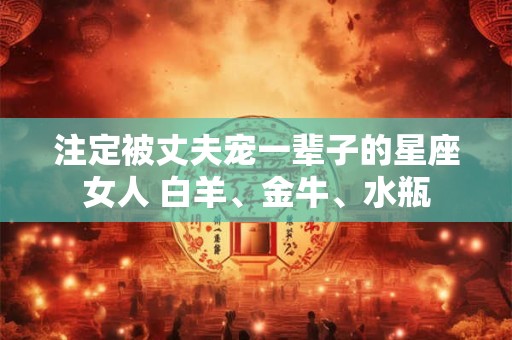 注定被丈夫宠一辈子的星座女人 白羊、金牛、水瓶