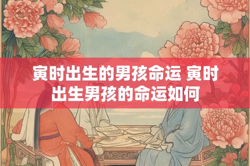 寅时出生的男孩命运 寅时出生男孩的命运如何