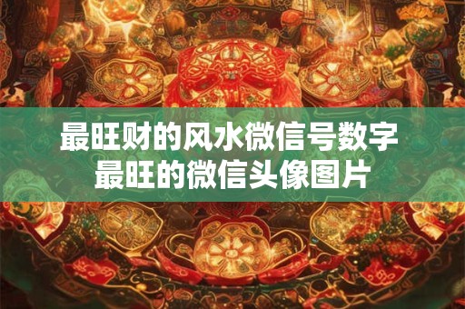 最旺财的风水微信号数字 最旺的微信头像图片