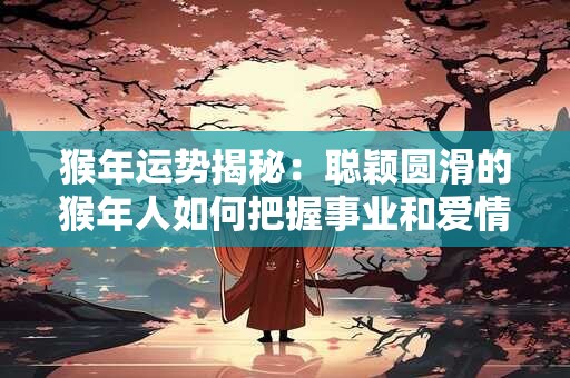 猴年运势揭秘：聪颖圆滑的猴年人如何把握事业和爱情