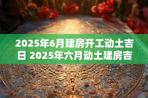 2025年6月建房开工动土吉日 2025年六月动土建房吉日是哪天 2025年6月建房开工动土吉日 2025年六月动土建房吉日是哪天