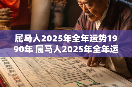 属马人2025年全年运势1990年 属马人2025年全年运势如何