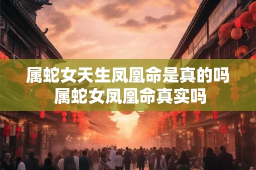 属蛇女天生凤凰命是真的吗 属蛇女凤凰命真实吗