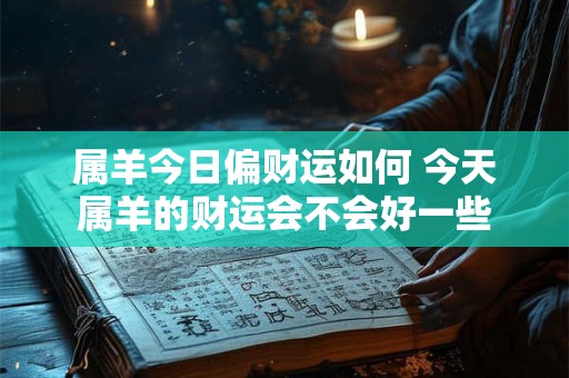 属羊今日偏财运如何 今天属羊的财运会不会好一些