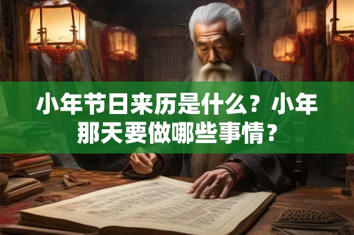 小年节日来历是什么？小年那天要做哪些事情？