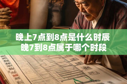 晚上7点到8点是什么时辰 晚7到8点属于哪个时段