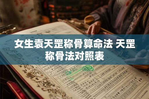 女生袁天罡称骨算命法 天罡称骨法对照表