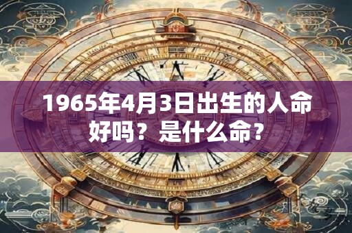 1965年4月3日出生的人命好吗？是什么命？