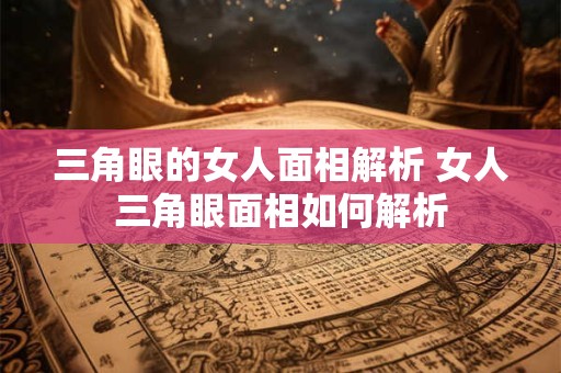 三角眼的女人面相解析 女人三角眼面相如何解析