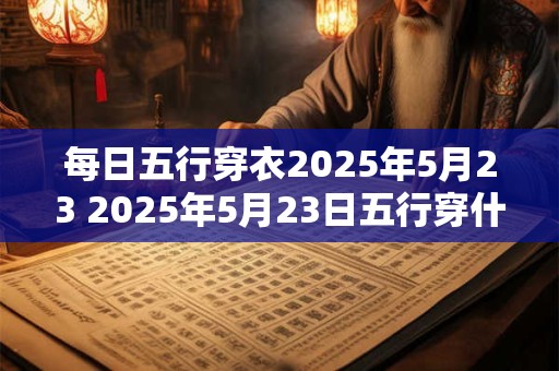 每日五行穿衣2025年5月23 2025年5月23日五行穿什么