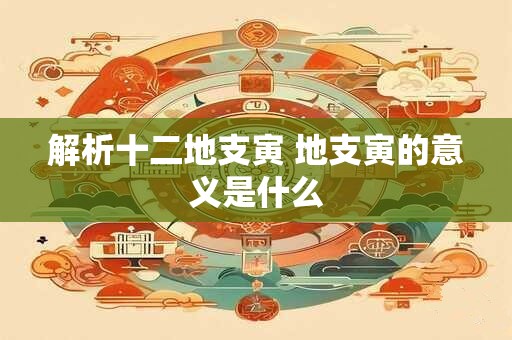 解析十二地支寅 地支寅的意义是什么