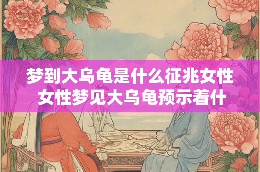 梦到大乌龟是什么征兆女性 女性梦见大乌龟预示着什么