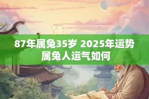 87年属兔35岁 2025年运势 属兔人运气如何
