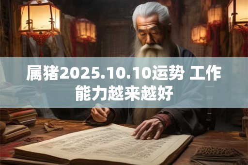 属猪2025.10.10运势 工作能力越来越好