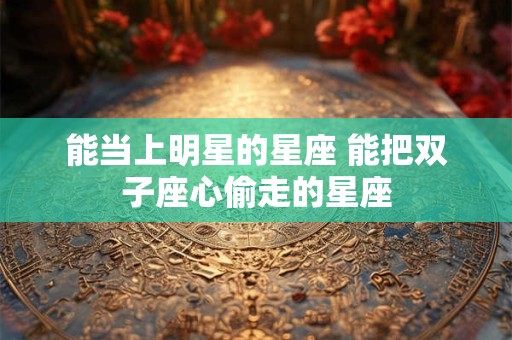 能当上明星的星座 能把双子座心偷走的星座